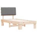 vidaXL Rám postele s čalúneným čelom Svetlosivá 90 x 190 cm – Obrázok 4