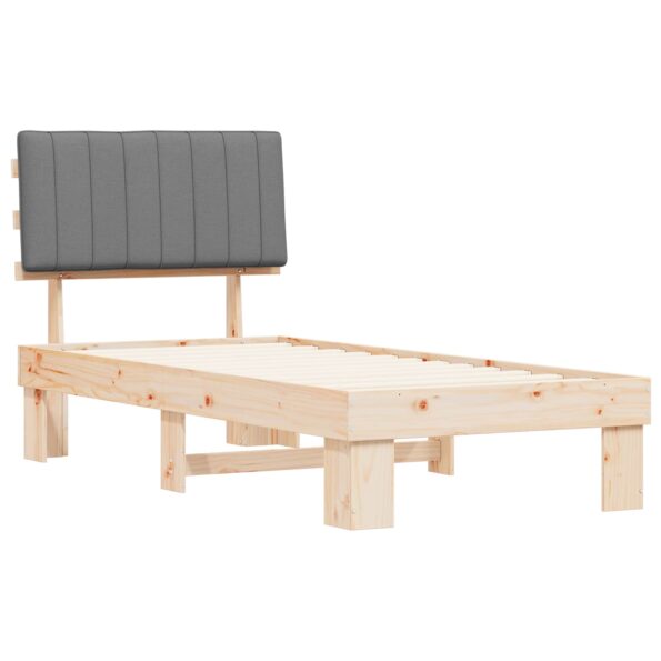 vidaXL Rám postele s čalúneným čelom Svetlosivá 90 x 190 cm – Obrázok 4