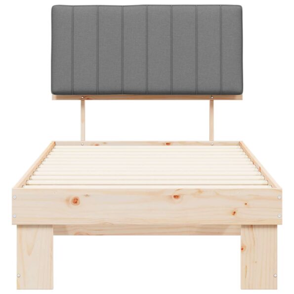 vidaXL Rám postele s čalúneným čelom Svetlosivá 90 x 190 cm – Obrázok 5