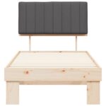vidaXL Rám postele s čalúneným čelom Tmavo šedá 90 x 190 cm – Obrázok 5