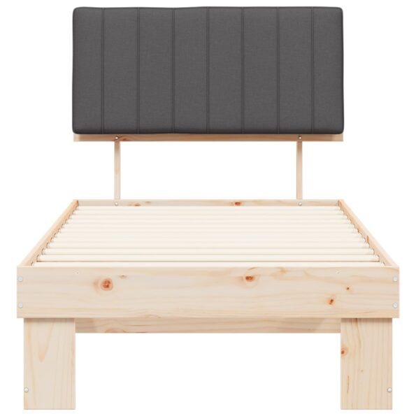 vidaXL Rám postele s čalúneným čelom Tmavo šedá 90 x 190 cm – Obrázok 5