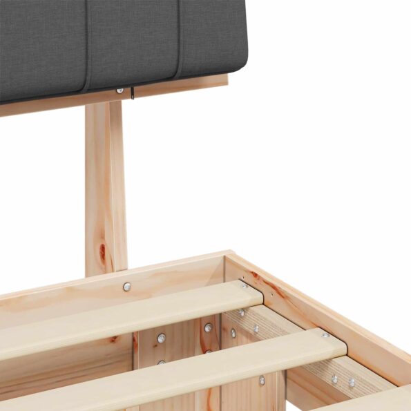 vidaXL Rám postele s čalúneným čelom Tmavo šedá 90 x 190 cm – Obrázok 8