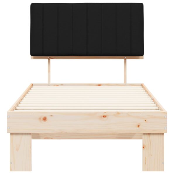 vidaXL Rám postele s čalúneným čelom Čierna 90 x 190 cm – Obrázok 5