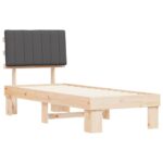 vidaXL Rám postele s čalúneným čelom Tmavo šedá 75 x 190 cm – Obrázok 4