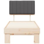 vidaXL Rám postele s čalúneným čelom Tmavo šedá 75 x 190 cm – Obrázok 5