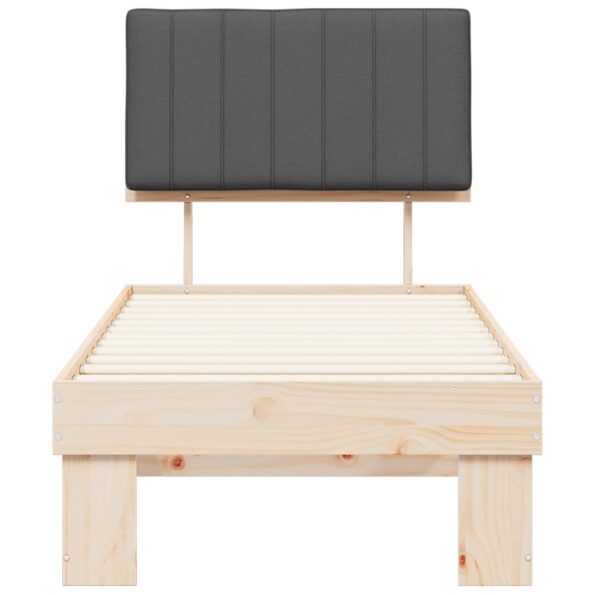 vidaXL Rám postele s čalúneným čelom Tmavo šedá 75 x 190 cm – Obrázok 5