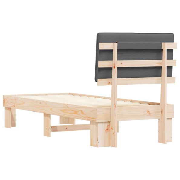 vidaXL Rám postele s čalúneným čelom Tmavo šedá 75 x 190 cm – Obrázok 7