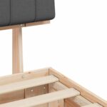 vidaXL Rám postele s čalúneným čelom Tmavo šedá 75 x 190 cm – Obrázok 8