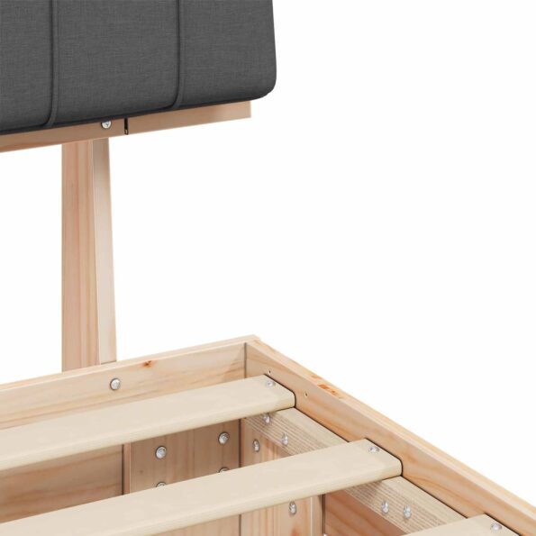 vidaXL Rám postele s čalúneným čelom Tmavo šedá 75 x 190 cm – Obrázok 8