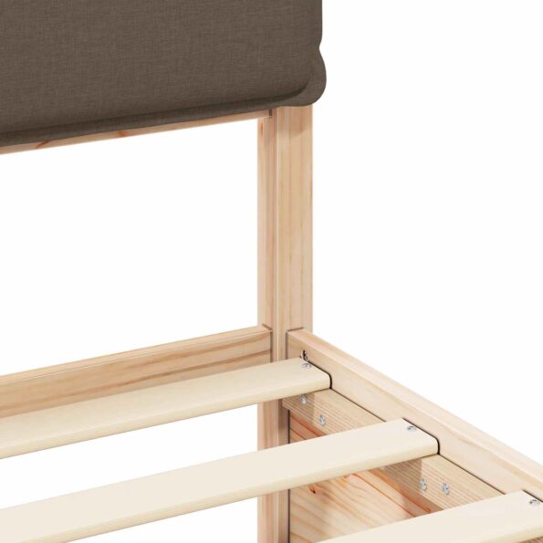 vidaXL Rám postele s čalúneným čelom Sivohnedá 100 x 200 cm – Obrázok 8