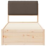 vidaXL Rám postele s čalúneným čelom Sivohnedá 80 x 200 cm – Obrázok 5