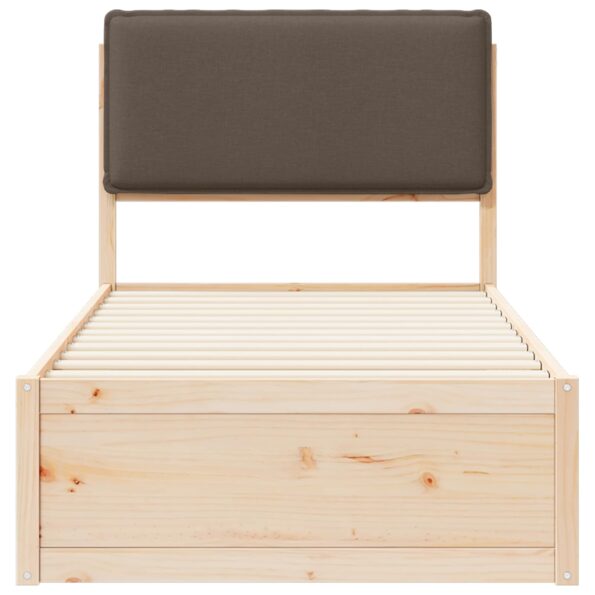 vidaXL Rám postele s čalúneným čelom Sivohnedá 80 x 200 cm – Obrázok 5