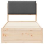 vidaXL Rám postele s čalúneným čelom Tmavo šedá 75 x 190 cm – Obrázok 5