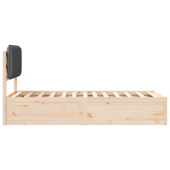 vidaXL Rám postele s čalúneným čelom Tmavo šedá 75 x 190 cm – Obrázok 6