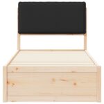 vidaXL Rám postele s čalúneným čelom Čierna 75 x 190 cm – Obrázok 5