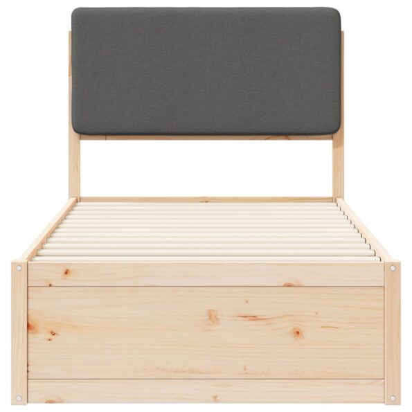 vidaXL Rám postele s čalúneným čelom Tmavo šedá 100 x 200 cm – Obrázok 5