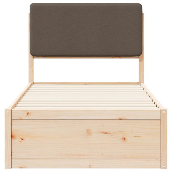 vidaXL Rám postele s čalúneným čelom Sivohnedá 90 x 200 cm – Obrázok 5