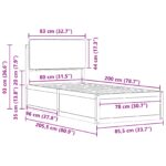 vidaXL Rám postele s čalúneným čelom Sivohnedá 80 x 200 cm – Obrázok 11