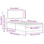 vidaXL Rám postele s čalúneným čelom Čierna 90 x 190 cm – Obrázok 11