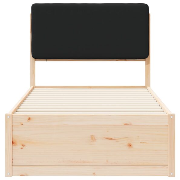 vidaXL Rám postele s čalúneným čelom Čierna 90 x 190 cm – Obrázok 5