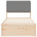 vidaXL Rám postele s čalúneným čelom Svetlosivá 75 x 190 cm – Obrázok 5