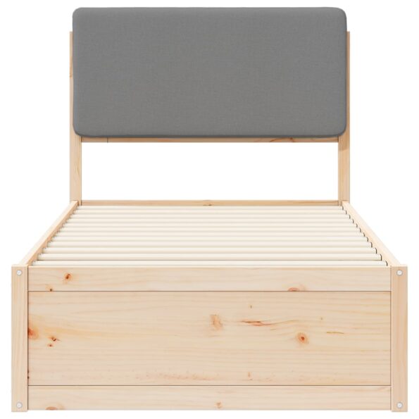 vidaXL Rám postele s čalúneným čelom Svetlosivá 75 x 190 cm – Obrázok 5