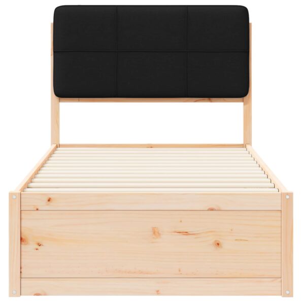 vidaXL Rám postele s čalúneným čelom Čierna 100 x 200 cm – Obrázok 5