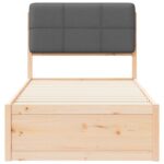 vidaXL Rám postele s čalúneným čelom Tmavo šedá 80 x 200 cm – Obrázok 5