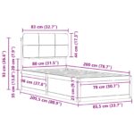 vidaXL Rám postele s čalúneným čelom Sivohnedá 80 x 200 cm – Obrázok 11