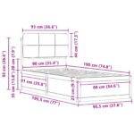 vidaXL Rám postele s čalúneným čelom Sivohnedá 90 x 190 cm – Obrázok 11