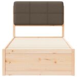 vidaXL Rám postele s čalúneným čelom Sivohnedá 90 x 190 cm – Obrázok 5