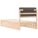 vidaXL Rám postele s čalúneným čelom Sivohnedá 90 x 190 cm – Obrázok 7