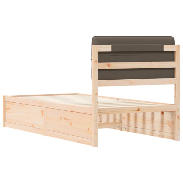 vidaXL Rám postele s čalúneným čelom Sivohnedá 90 x 190 cm – Obrázok 7