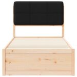 vidaXL Rám postele s čalúneným čelom Čierna 75 x 190 cm – Obrázok 5