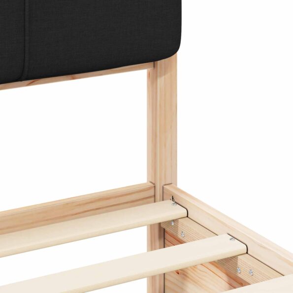 vidaXL Rám postele s čalúneným čelom Čierna 75 x 190 cm – Obrázok 8