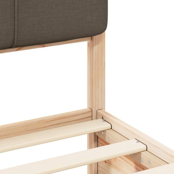vidaXL Rám postele s čalúneným čelom Sivohnedá 75 x 190 cm – Obrázok 8