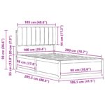 vidaXL Rám postele s čalúneným čelom Čierna 100 x 200 cm – Obrázok 11