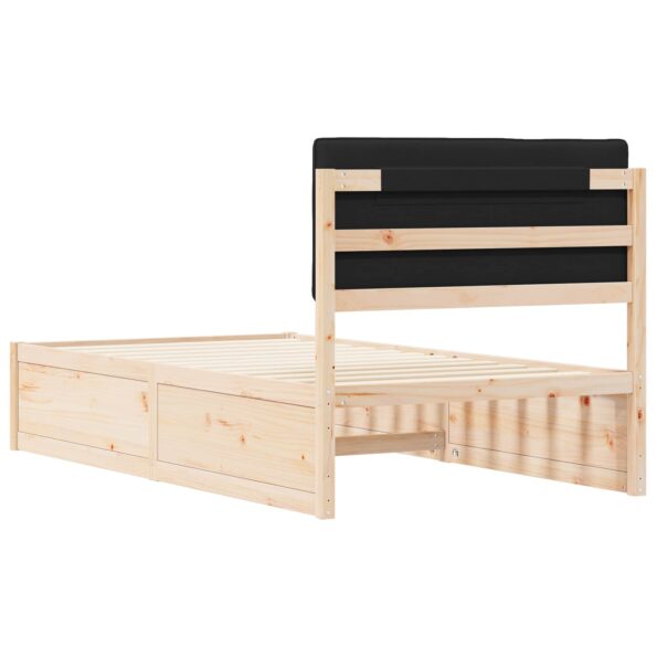 vidaXL Rám postele s čalúneným čelom Čierna 100 x 200 cm – Obrázok 7