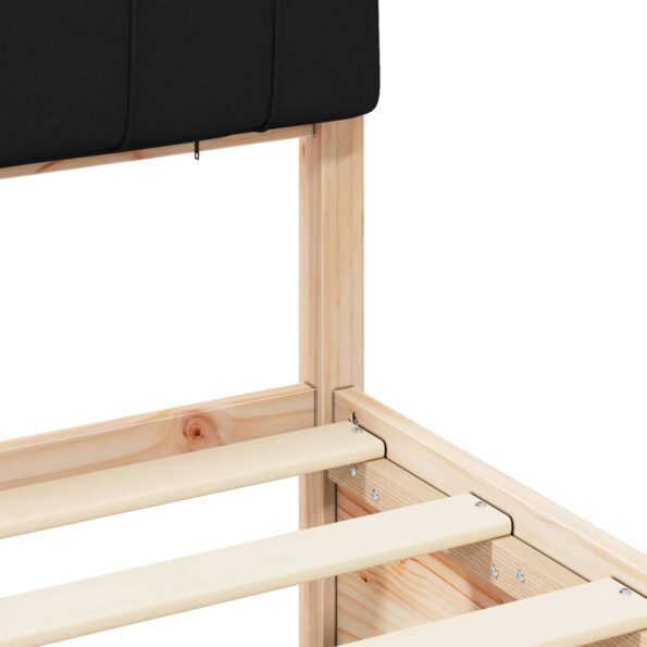 vidaXL Rám postele s čalúneným čelom Čierna 100 x 200 cm – Obrázok 8