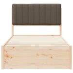 vidaXL Rám postele s čalúneným čelom Sivohnedá 100 x 200 cm – Obrázok 5