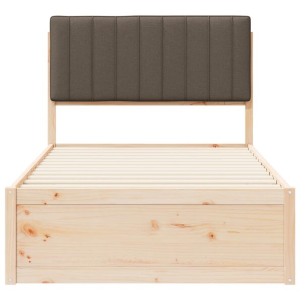 vidaXL Rám postele s čalúneným čelom Sivohnedá 100 x 200 cm – Obrázok 5