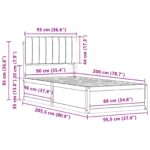 vidaXL Rám postele s čalúneným čelom Svetlosivá 90 x 200 cm – Obrázok 11