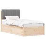 vidaXL Rám postele s čalúneným čelom Svetlosivá 90 x 200 cm – Obrázok 2