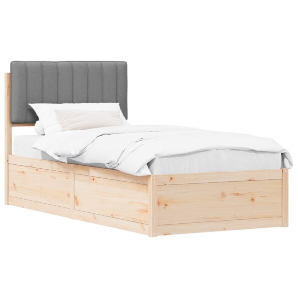 vidaXL Rám postele s čalúneným čelom Svetlosivá 90 x 200 cm – Obrázok 2