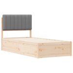 vidaXL Rám postele s čalúneným čelom Svetlosivá 90 x 200 cm – Obrázok 4
