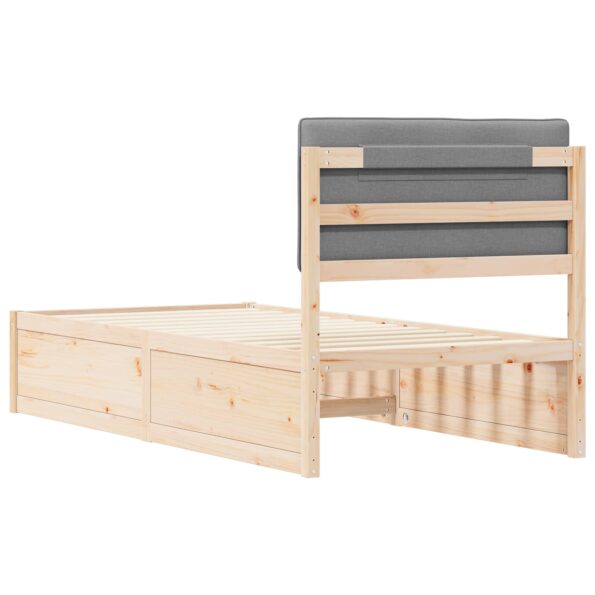 vidaXL Rám postele s čalúneným čelom Svetlosivá 90 x 200 cm – Obrázok 7