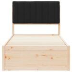 vidaXL Rám postele s čalúneným čelom Čierna 90 x 200 cm – Obrázok 5