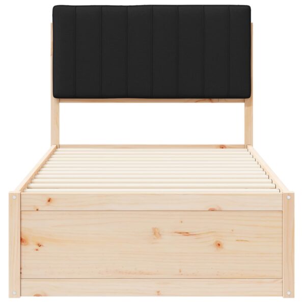 vidaXL Rám postele s čalúneným čelom Čierna 90 x 200 cm – Obrázok 5