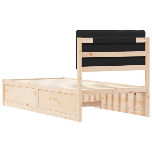 vidaXL Rám postele s čalúneným čelom Čierna 90 x 200 cm – Obrázok 7
