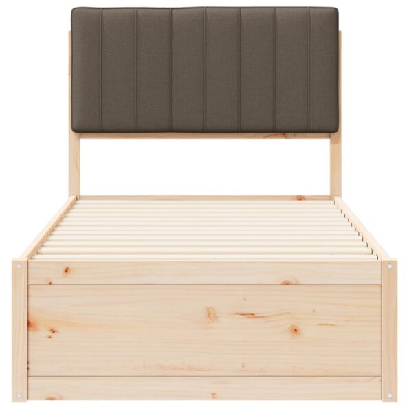 vidaXL Rám postele s čalúneným čelom Sivohnedá 90 x 200 cm – Obrázok 5